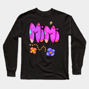 Mimi Top 10 best personalised gifts - Mimi - personalised,personalized custom name with flowers Long Sleeve T-Shirt